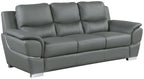 Global United 4572GR-2PC 2 pc Latitude run huckleberry modern style grey genuine leather sofa and love seat set