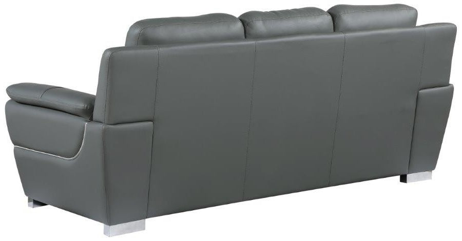 Global United 4572GR-2PC 2 pc Latitude run huckleberry modern style grey genuine leather sofa and love seat set