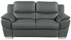 Global United 4572GR-2PC 2 pc Latitude run huckleberry modern style grey genuine leather sofa and love seat set