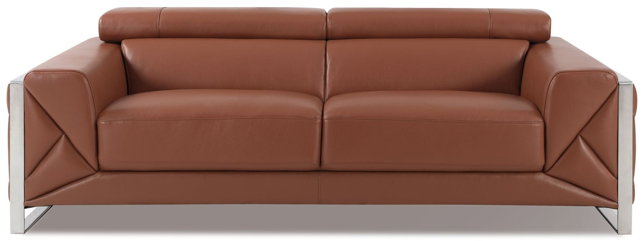 Global United 903CM-2PC 2 pc Orren ellis luigi camel italian leather sofa and love seat set