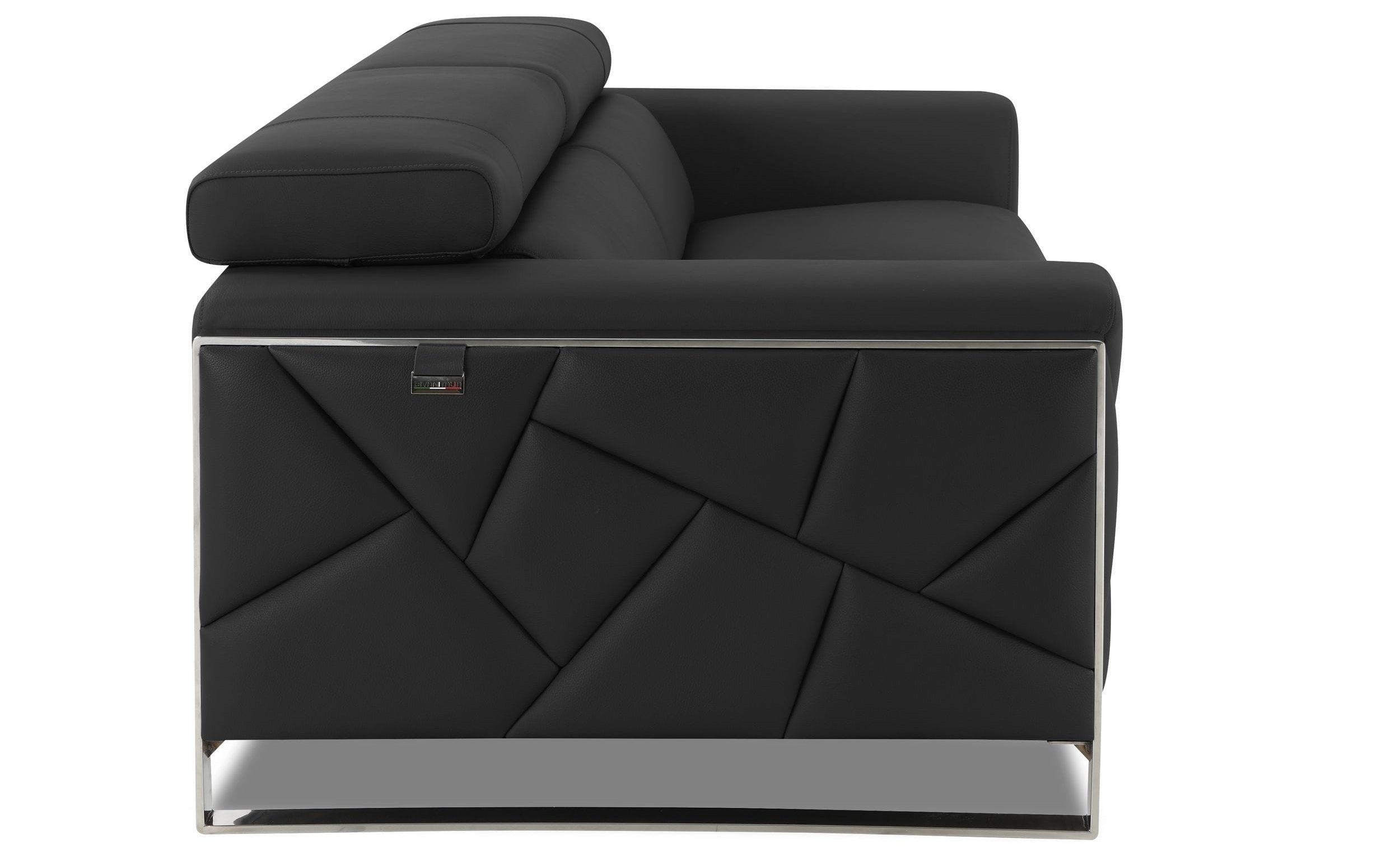 Global United 903GR-2PC 2 pc Orren ellis luigi gray italian leather sofa and love seat set