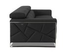 Global United 903BL-2PC 2 pc Orren ellis luigi black italian leather sofa and love seat set