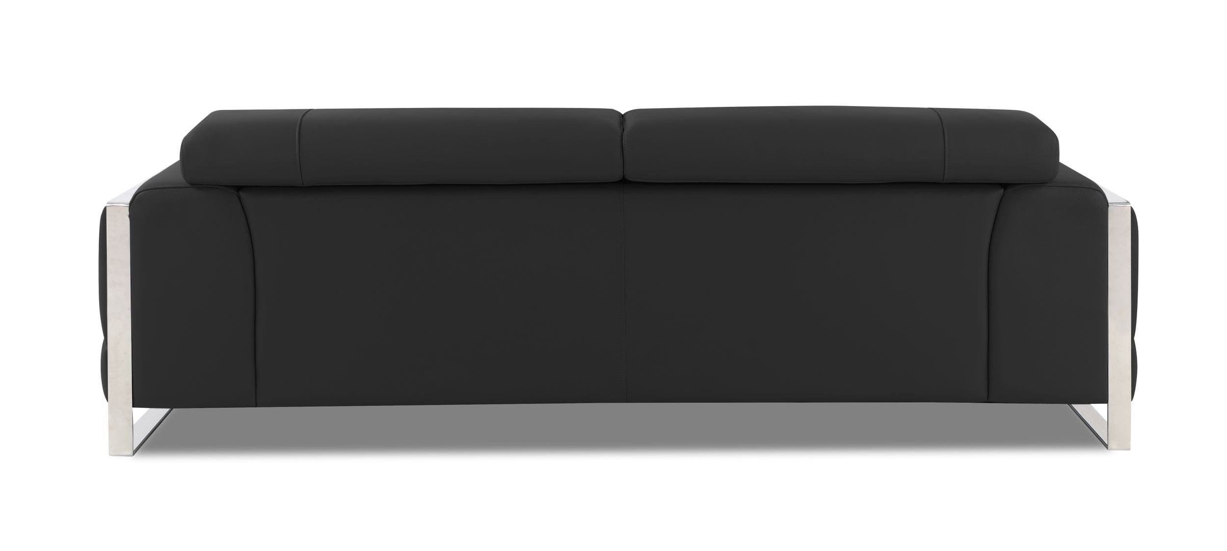 Global United 903BL-2PC 2 pc Orren ellis luigi black italian leather sofa and love seat set