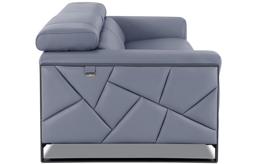 Global United 903LT-BLUE-2PC 2 pc Orren ellis luigi light blue italian leather sofa and love seat set