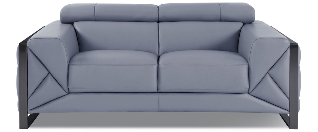 Global United 903LT-BLUE-2PC 2 pc Orren ellis luigi light blue italian leather sofa and love seat set