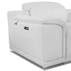 Global United 9762WH-2PC 2 pc DivanItalia white italian leather power reclining sofa and love seat adjustable headrests
