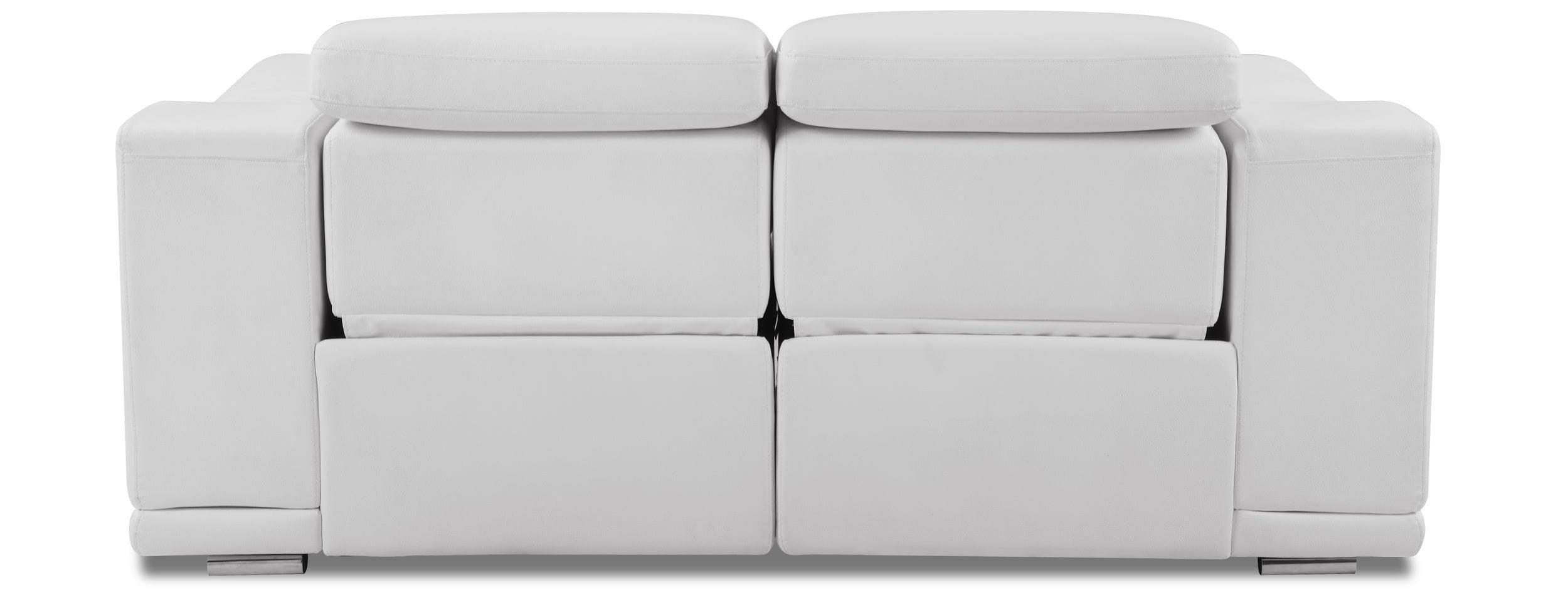 Global United 9762WH-2PC 2 pc DivanItalia white italian leather power reclining sofa and love seat adjustable headrests