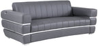 Global United 904GY-2PC 2 pc Orren ellis monza gray italian leather sofa and love seat set