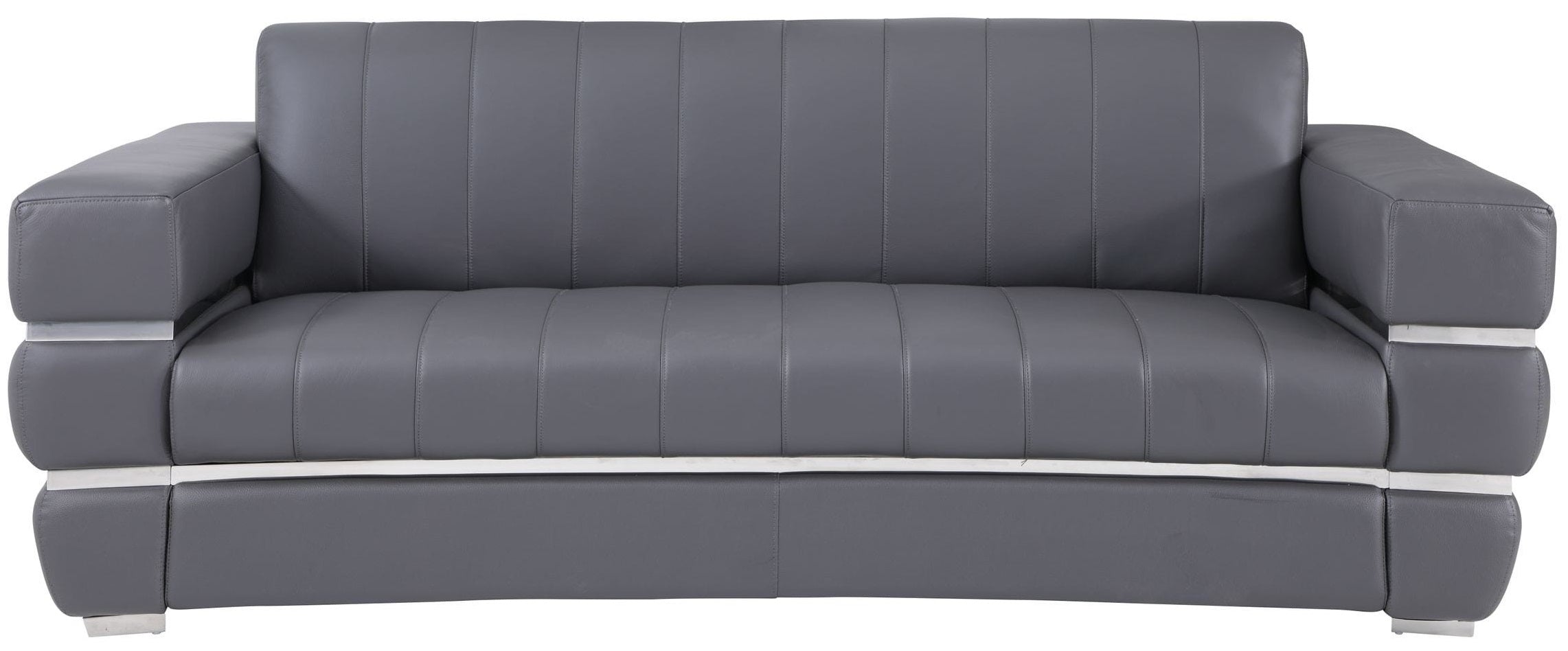 Global United 904GY-2PC 2 pc Orren ellis monza gray italian leather sofa and love seat set