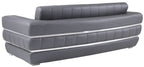 Global United 904GY-2PC 2 pc Orren ellis monza gray italian leather sofa and love seat set