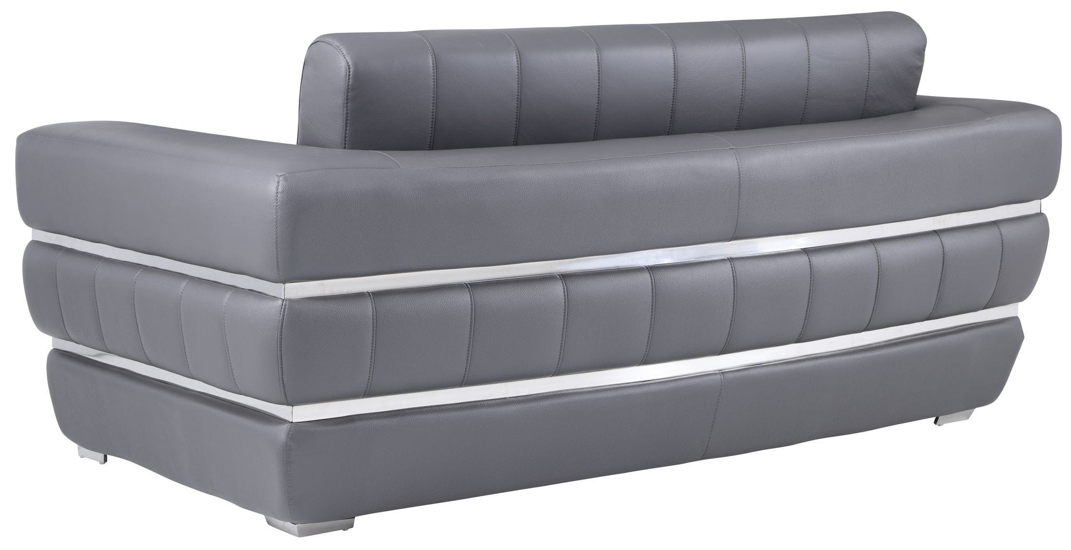 Global United 904GY-2PC 2 pc Orren ellis monza gray italian leather sofa and love seat set
