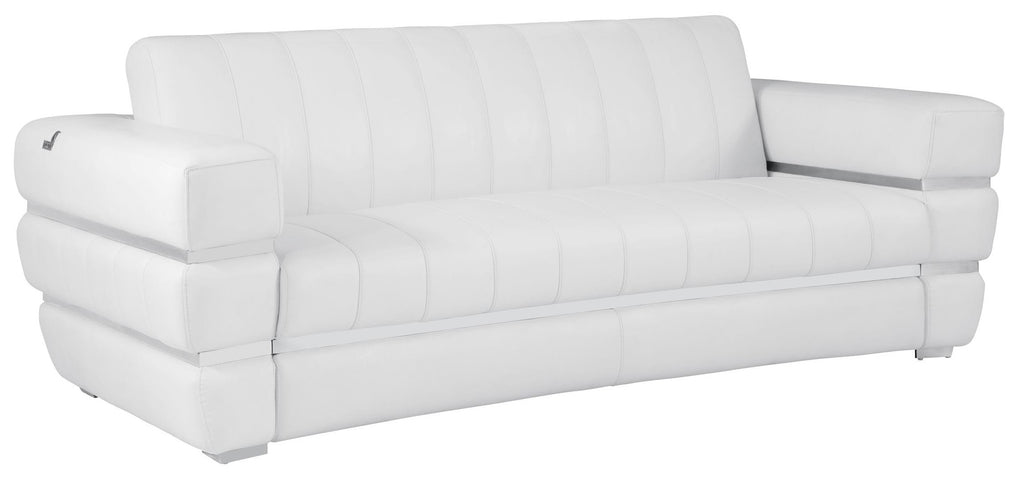 Global United 904WH-2PC 2 pc Orren ellis monza white italian leather sofa and love seat set