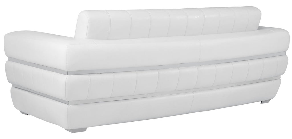 Global United 904WH-2PC 2 pc Orren ellis monza white italian leather sofa and love seat set