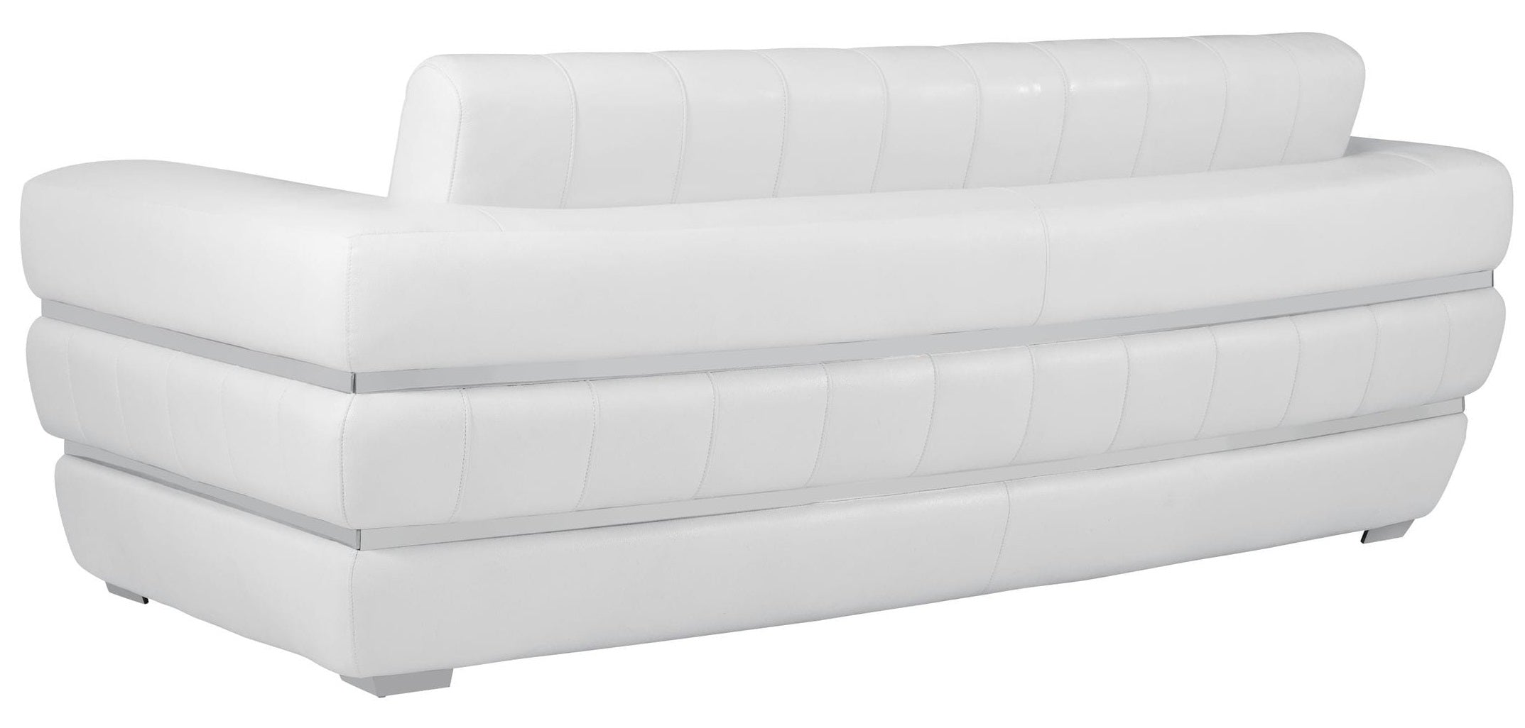 Global United 904WH-2PC 2 pc Orren ellis monza white italian leather sofa and love seat set