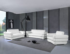 Global United 904WH-2PC 2 pc Orren ellis monza white italian leather sofa and love seat set