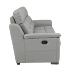 Global United 9408GR-2PC 2 pc Nova light gray leather gel sofa and love seat with recliner ends