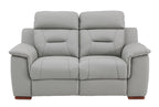 Global United 9408GR-2PC 2 pc Nova light gray leather gel sofa and love seat with recliner ends