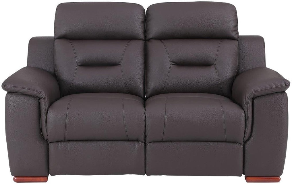 Global United 9408BR-2PC 2 pc Nova brown leather gel sofa and love seat with recliner ends