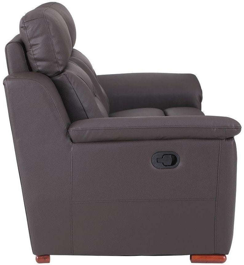 Global United 9408BR-2PC 2 pc Nova brown leather gel sofa and love seat with recliner ends