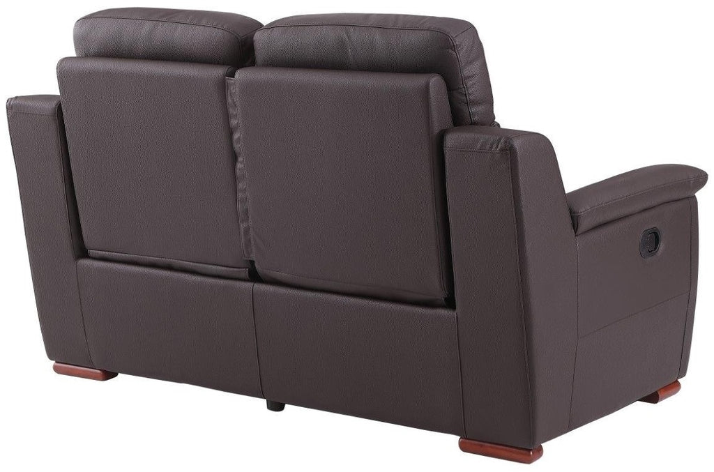 Global United 9408BR-2PC 2 pc Nova brown leather gel sofa and love seat with recliner ends