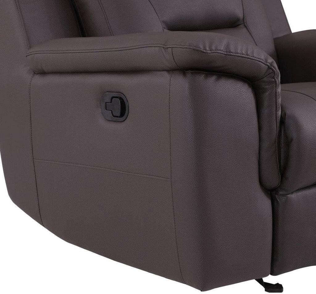 Global United 9408BR-2PC 2 pc Nova brown leather gel sofa and love seat with recliner ends