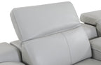 Global United 9762LG-5PC 5 pc DivanItalia light gray italian leather power reclining sectional sofa adjustable headrests