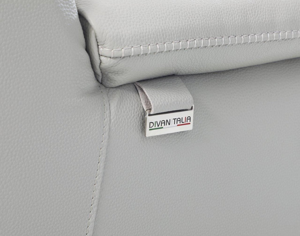 Global United 9762LG-5PC 5 pc DivanItalia light gray italian leather power reclining sectional sofa adjustable headrests