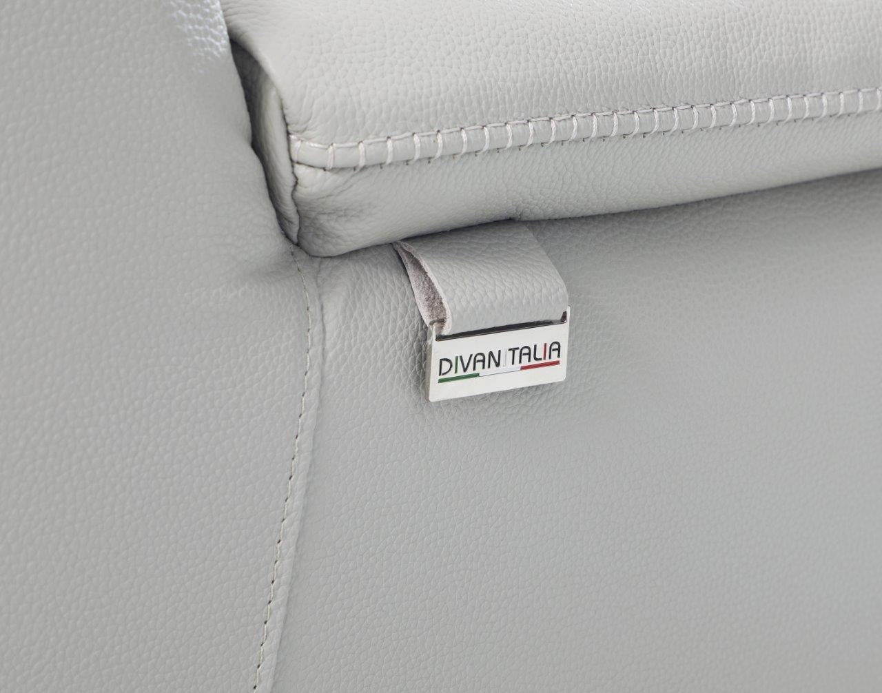 Global United 9762LG-5PC 5 pc DivanItalia light gray italian leather power reclining sectional sofa adjustable headrests