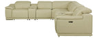 Global United 9762BG-8PC 8 pc DivanItalia beige italian leather power reclining sectional sofa adjustable headrests