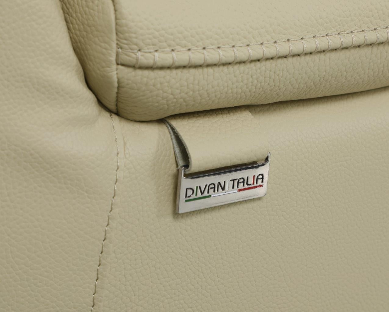 Global United 9762BG-5PC 5 pc DivanItalia beige italian leather power reclining sectional sofa adjustable headrests