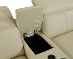 Global United 9762BG-6PC 6 pc DivanItalia beige italian leather power reclining sectional sofa adjustable headrests