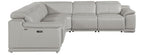 Global United 9762LG-5PC 5 pc DivanItalia light gray italian leather power reclining sectional sofa adjustable headrests