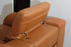Global United 9762CM-5PC 5 pc DivanItalia camel italian leather power reclining sectional sofa adjustable headrests