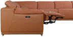 Global United 9762CM-6PC 6 pc DivanItalia camel italian leather power reclining sectional sofa adjustable headrests