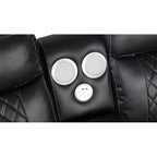 3 pc Lacrosse black faux leather power motion sectional sofa with LED , USB charging, cup holders Bluetooth speakers