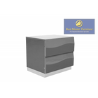 Best Master Leon 4 pc leon modern style gray lacquer finish queen bedroom set