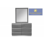 Best Master Leon 4 pc leon modern style gray lacquer finish queen bedroom set