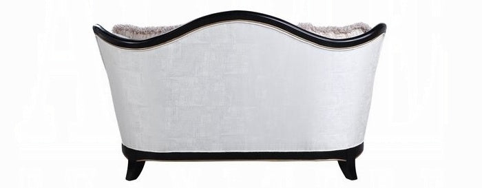 Acme LV00251-52 2 pc Astoria grand ullrich nurmive beige fabric wood trim cabriole style sofa and love seat set