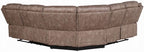 Acme LV00397 3 pc Red barrel studio dollum 2 tone chocolate velvet fabric sectional sofa with recliners and drink console