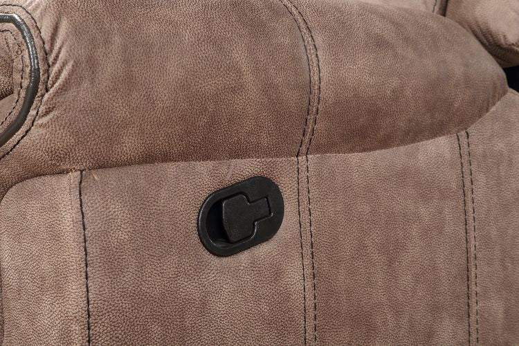 Acme LV00397 3 pc Red barrel studio dollum 2 tone chocolate velvet fabric sectional sofa with recliners and drink console