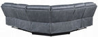 Acme LV00398 3 pc Red barrel studio dollum 2 tone grey velvet fabric sectional sofa with recliners and drink console