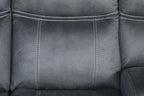 Acme LV00398 3 pc Red barrel studio dollum 2 tone grey velvet fabric sectional sofa with recliners and drink console