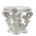 Acme LV00801 Astoria grand Vanaheim antique white finish wood french inspired end table with ornate accents