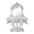 Acme LV00802 Astoria grand Vanaheim antique white finish wood french inspired Sofa table with ornate accents