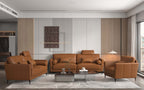 Acme LV00943-44 2 pc set Skyline decor tussio Mi Place modern saddle color top grain leather sofa and love seat