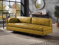 Acme LV01022 17 stories diep radia turmeric colored top grain leather mid century modern sofa / chaise