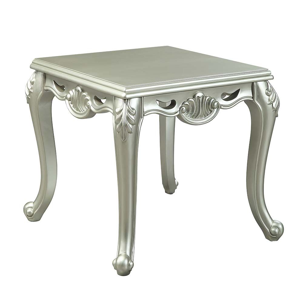 Acme LV01121  Rosdorf park qunsia champagne finish wood carved accents end table