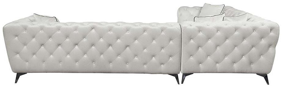 Acme LV01160 3 pc Brayden studio atronia chesterfield style beige fabric tufted design sectional sofa