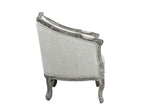 Acme LV01163 Gracie oaks highbridge Samael grey linen fabric pocket coil seating grey oak finish wood accents chair