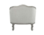Acme LV01163 Gracie oaks highbridge Samael grey linen fabric pocket coil seating grey oak finish wood accents chair